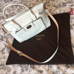EUC white Kate Spade satchel w/crossbody strap